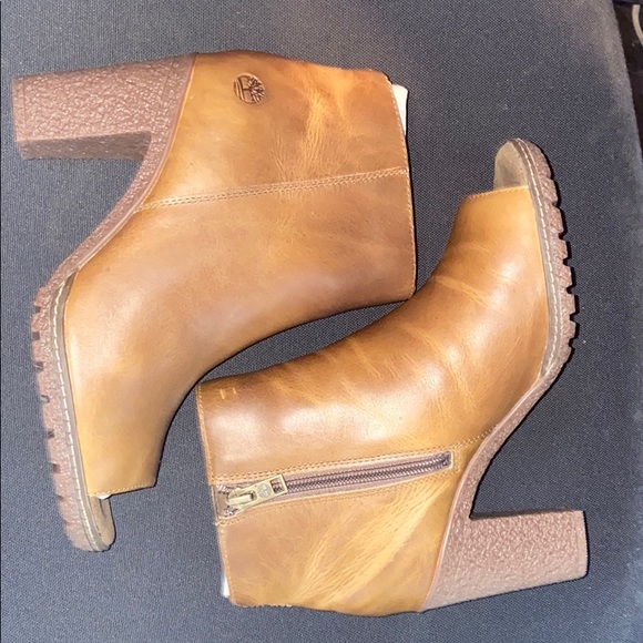 Timberland Beige Tillston Peep Toe Ankle Boots - Picture 2 of 3
